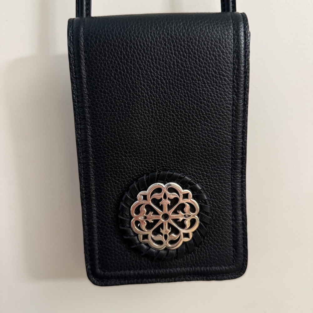 Brighton Black Crossbody Bag with Silver Accent